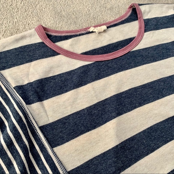 Oddy Navy & Oatmeal Striped Peplum - Picture 3 of 9